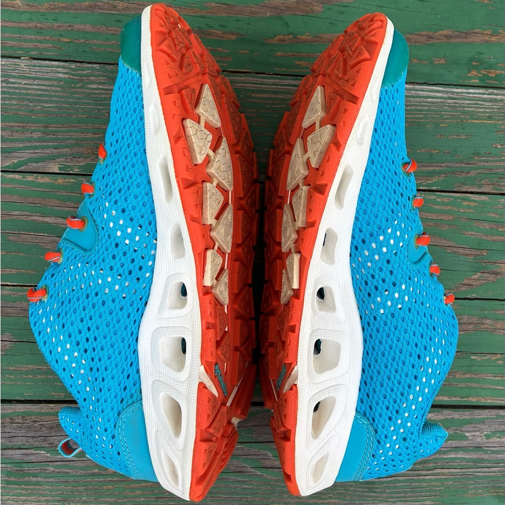 Columbia Womens 7.5 Drainmaker II Trail Water Sneakers Blue Orange Mesh Shoes - Picture 8 of 15